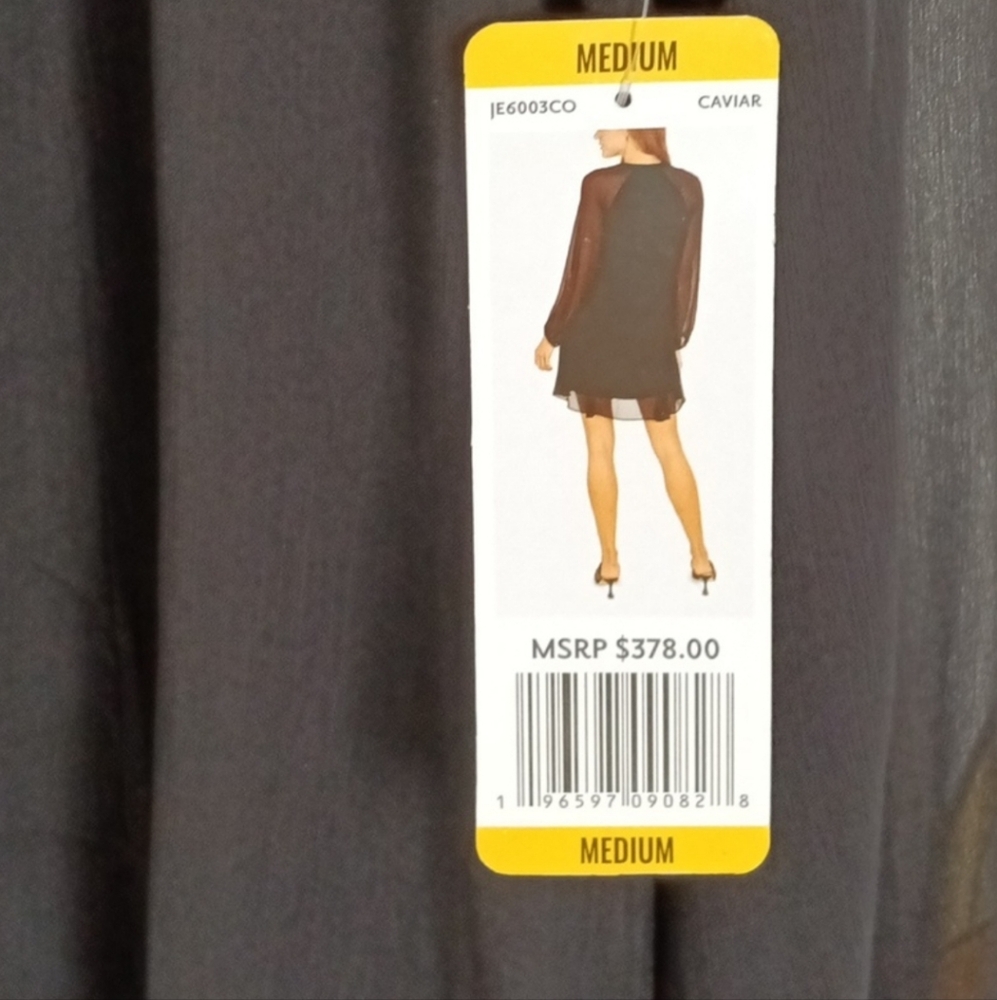 Joie Limited Edition Caviar Balloon Sleeve Dress Msrp $378 Sz L NWT - Picture 3 of 11